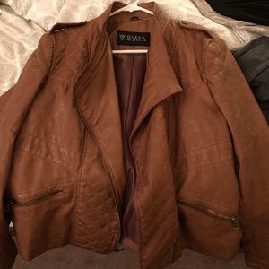 Guess faux leather jacket camel